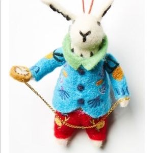 Anthropologie Pocket Watch Rabbit Felt Ornament